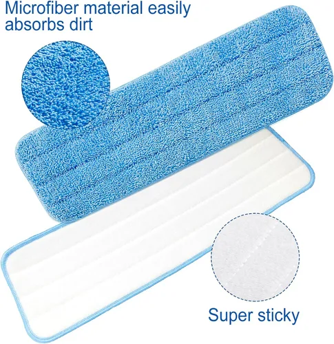 Vista 4 de 40 paquetes de almohadillas de microfibra para fregona, lavables a máquina, reemplazo de cabezal plano de limpieza, reutilizables, almohadillas