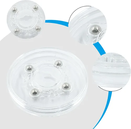 Vista 3 de 4 mini tocadiscos acrílicos Lazy Susan, bandeja giratoria de rodamiento de bolas de 2.480 in/2.48 pulgadas de diámetro, placa giratoria redonda