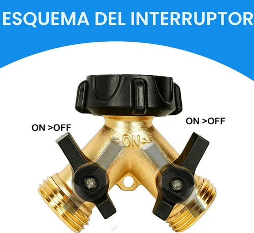 Vista 6 de LIULO TOOL Divisor de Manguera de Jardín de Latón de 2 Vías, Divisor en Y de Manguera de 3/4 Pulgadas, Conector de Manguera de Latón Resistente