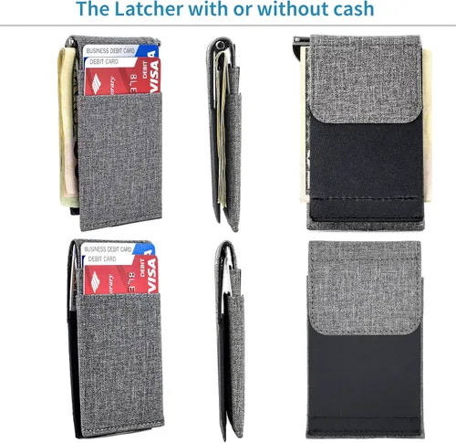 Vista 3 de Dockem Men's Minimalist Wallet, The Latcher