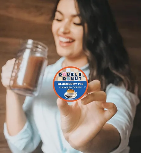 Vista 69 de Double Donut Coffee Cápsulas de Café Half Caff, Cápsulas de Café de Media Cafeína de Porción Individual para Cafeteras Keurig K Cup, Tostado Medio