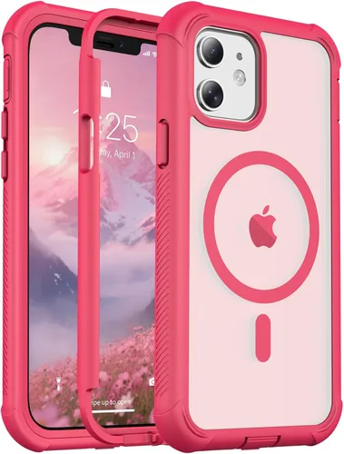 Vista 138 de jaroco - Funda magnética compatible con MagSafe para iPhone 11 de 6.1 pulgadas; protección de grado militar contra caídas, de doble capa