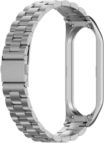 Vista 2 de PINHEN Correa de reloj compatible con Xiaomi Mi Band 7, correas de repuesto de metal de acero inoxidable para Mi Band 7