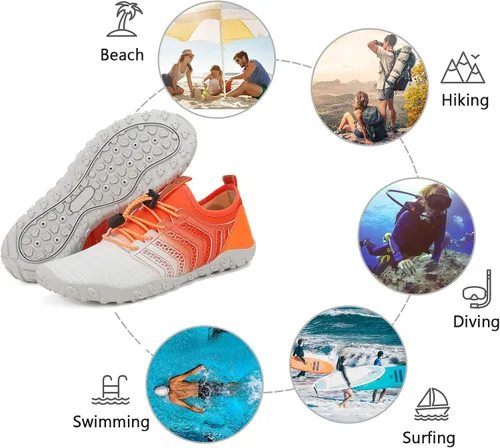 Vista 6 de WateLves - Zapatos de agua para hombres y mujeres, para natación, para la playa, la piscina, surfear, hacer yoga o aeróbics acuático, calcetines