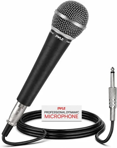 Vista 9 de Pyle Micrófono dinámico profesional, paquete de 2 micrófonos de mano unidireccionales con filtro pop integrado, salida de señal alta, cable de audio