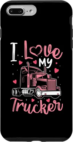Vista 9 de Funda divertida para iPhone 14 I Love My Trucker para mujer, camionero, esposa, novia