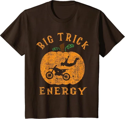 Vista 12 de Dirt Bike Motocross Halloween - Pumpkin Jack O Lantern T-Shirt Asphalt Grey