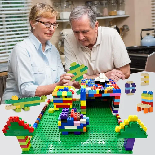 Vista 9 de Placas base clásicas compatibles con ladrillos y placas base, juego combinado de base de construcción de 10 x 10 pulgadas y 10 x 5 pulgadas, placas
