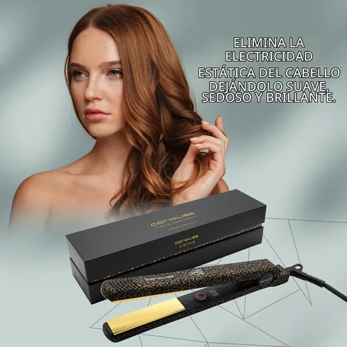 Vista 7 de Corioliss C Style Classic Pro - Plancha de pelo profesional para mujer, planchas de titanio (leopardo dorado suave al tacto)