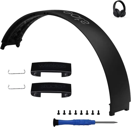 Vista 11 de Kit de reparación de diadema y bisagra para auriculares Beats Studio3, juego de accesorios duraderos (Negro Oro)