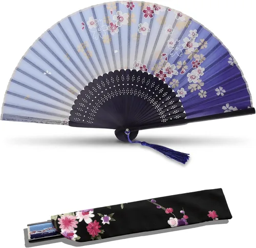 Vista 12 de Ventilador de mano plegable para mujer, ventilador de mano, marrón