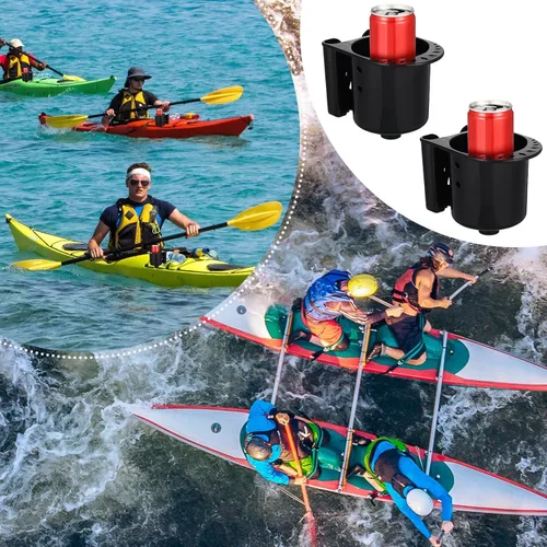 Vista 6 de Hoolerry 2 soportes multifuncionales para tazas de kayak, botella de bebida, soporte para teléfono y herramientas de pesca, accesorios de pesca