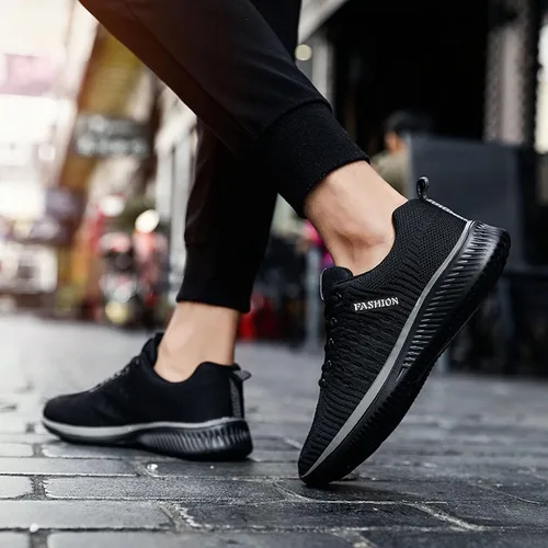 Vista 4 de Tenis para mujer, suela negra, antideslizantes, zapatos negros para mujer, zapatos negros para mujer, zapatos elegantes y cómodos para caminar
