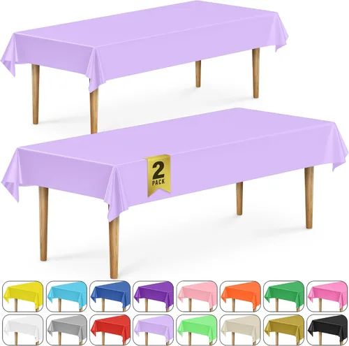 Vista 22 de DecorRack 2 Manteles rectangulares de plástico libres de BPA, 54 x 108 pulgadas, mantel de mesa para comedor, mantel rectangular para fiestas