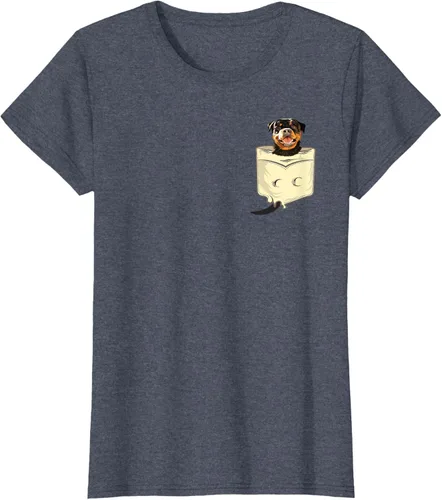 Vista 22 de Rottweiler In A Pocket - Camiseta de entrenamiento de cachorros para amantes de los perros, Negro
