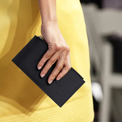 Vista 2 de Badiya Billetera para mujer con bloqueo RFID, con patrón de múltiples tarjeteros, A-Classical-Negro, Classic