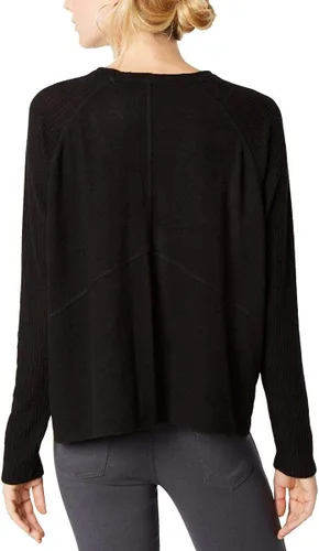 Vista 2 de INC Womens Ribbed V-Neck Pullover Top, Black X-Large