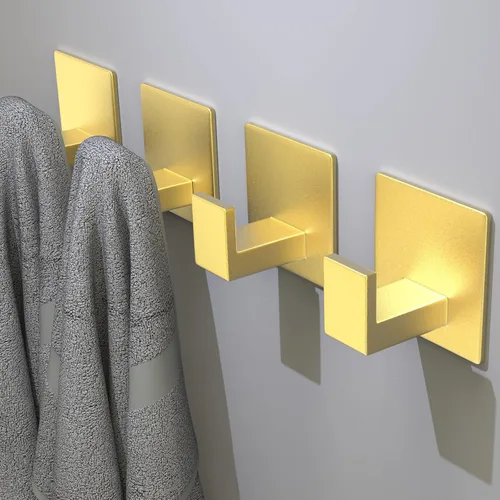 Vista 3 de HUFEEOH Ganchos adhesivos para toallas, ganchos de aluminio para toallas de baño, ganchos de pared para colgar, ganchos de pared adhesivos