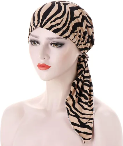Vista 7 de Qhome - Pañuelo de cabeza con diamantes de imitación para mujer, gorra de quimioterapia, bandana de elastano Du Rag
