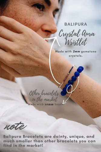 Vista 9 de BALIPURA - Pulsera Aura de 7 chakras para mujer - Cuentas pequeñas de 0.079in (pequeñas) piedras preciosas naturales, granate y amatista, cuentas