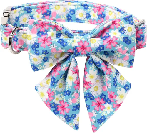 Vista 31 de Collar para perro con corbatín de Lionet Paws, Collar de corbatín de verano para perro, Collar para perro ajustable y cómodo, regalo para cachorro