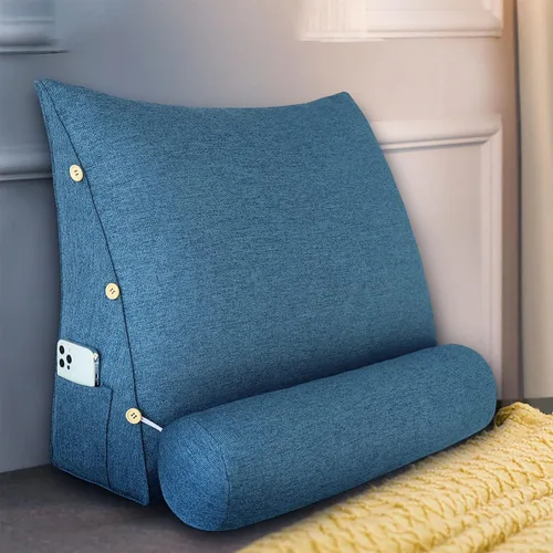 Vista 14 de Almohada de Cabecero de Cuña Tamaño Completo Almohada Grande de Bulto para Cama Almohada de Lectura Triangular Almohada de Apoyo para la Espalda