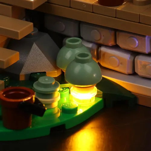 Vista 6 de VONADO Kit de luces LED compatible con Lego A-Frame Cabin 21338, control remoto, iluminación compatible con Lego 21338 (sin modelo, solo luces)