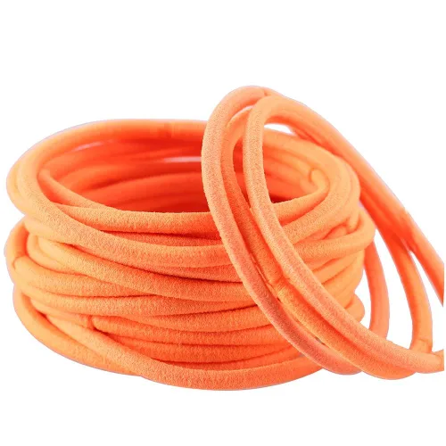 Vista 2 de Coobbar 100 piezas de bandas elásticas para el cabello para mujer, bandas para coleta de caballo (naranja)