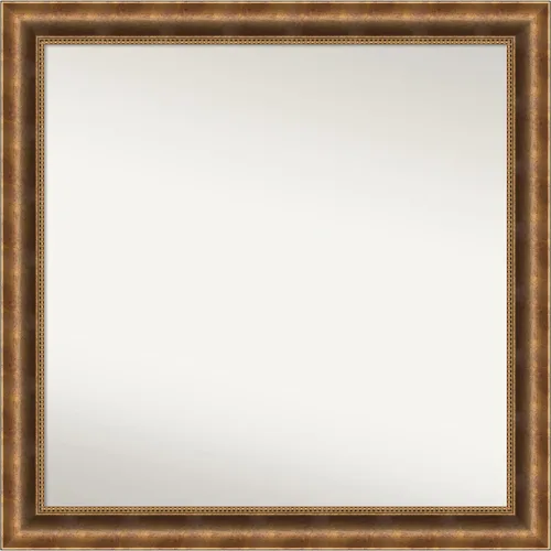 Vista 122 de Amanti Art Espejo de pared personalizado no biselado (25 x 25 pulgadas), marco de bronce acentuado, varios tamaños personalizados, espejo de baño