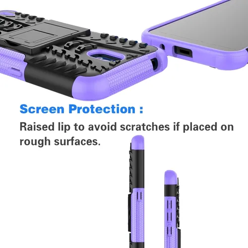 Vista 6 de Asuwish Funda de teléfono para Nokia 1.3 con protector de pantalla de vidrio templado y soporte delgado, funda protectora híbrida resistente