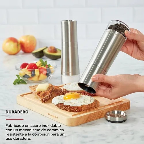 Vista 7 de KitchenAid Molinillo de pimienta lleno de acero inoxidable, 8 pulgadas