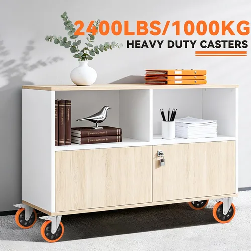 Vista 7 de W B D WEIBIDA 6 inch Caster Wheels with Dual Locking, Casters Set of 4 Heavy Duty of 2400lbs, Premium Polyurethane No Noise Wheels for Cart