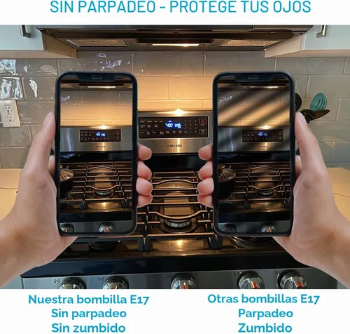 Vista 7 de Bombillas LED E17 regulables de 5 W para microondas sobre estufa, 125 V, 40 W, equivalente a incandescente, blanco cálido 3000 K, apto para Blanco