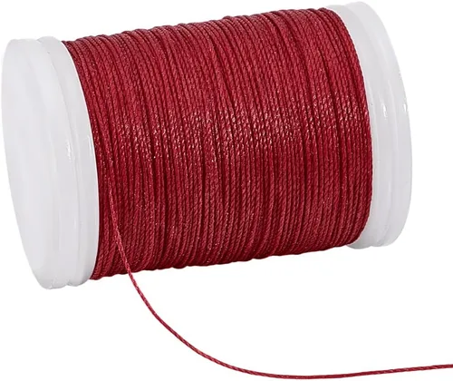 Vista 6 de PH PandaHall Cordón encerado de 0.020 in, cuerda encerada de 131 yardas, hilo de poliéster, cuerda de cera para pulseras, collares, joyas de Blanco