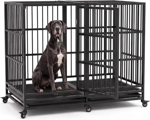 Vista 7 de BOLDBONE - Mueble de jaula para perros de 38 pulgadas, resistente para perros grandes, jaula de madera a prueba de fugas y mordeduras para perros