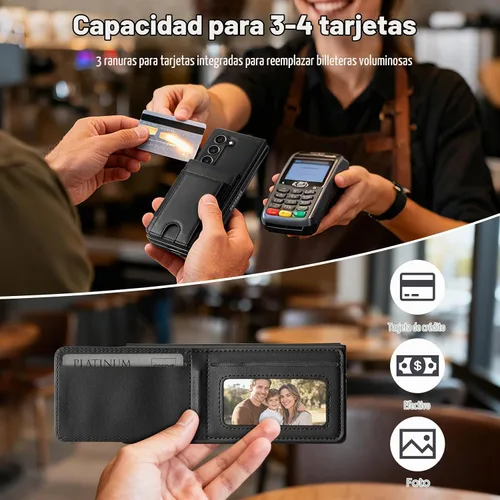 Vista 3 de Vofolen Funda tipo cartera con tarjetero para Samsung Galaxy Z Fold 5