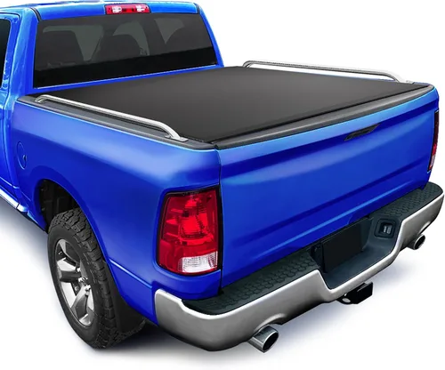 Vista 9 de Tyger Auto T1 Cubierta suave enrollable para caja de camioneta compatible con Dodge Ram 1500 2009-2018 y Classic 2019-2025, caja de 5 pies 7