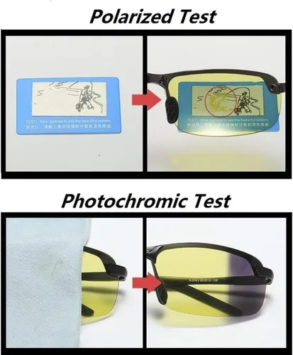 Vista 6 de Gafas de sol fotocrómicas polarizadas para hombres y mujeres gafas de visión nocturna para conducir ciclismo UV400 transición sombras