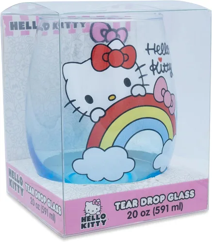 Vista 2 de Silver Buffalo Sanrio - Vaso de vino sin tallo, diseño de Hello Kitty, con capacidad para 20 onzas
