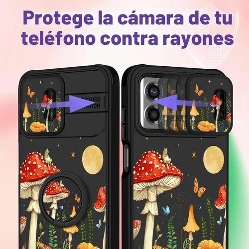 Vista 4 de Funermei - Funda para Moto G Stylus 5G 2023 con soporte de anillo, diseño Hongo de la Luna