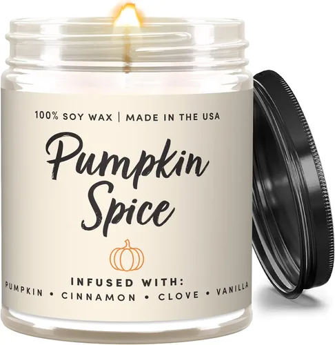 Vista 9 de Wax & Wit Hello Fall Velas perfumadas para el hogar – Nuez moscada, Clavo, Canela, Sidra – Regalos perfectos de decoración del hogar para otoño