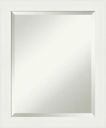 Vista 17 de Amanti Art Espejo de tocador de baño de 24 x 20 pulgadas, marco estrecho blanco tocador, espejo de pared rectangular, borde biselado, se cuelga