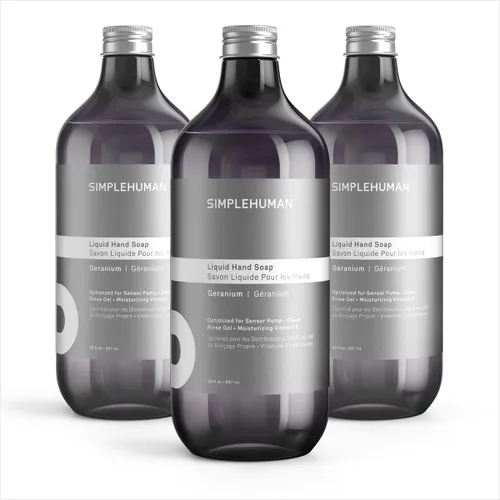 Vista 5 de simplehuman Botella de repuesto de jabón líquido de manos de pepino, 30 onzas líquidas, suave y refrescante aroma de pepino crujiente, vitamina E
