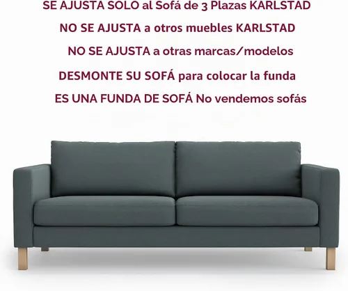 Vista 2 de MASTERS OF COVERS SLIPCOVER ONLY! Karlstad Replacment Slipcover Snug Fit Karlstad 3 Seat (Not 2 Seat) Sofa Cover Slipcover for The IKEA Karlstad