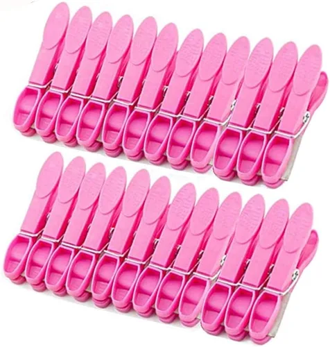 Vista 11 de Clips de plástico resistentes antideslizantes para secar la ropa, pinzas resistentes para viajes, paquete de 24