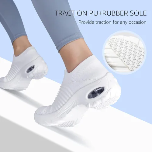 Vista 4 de STQ - Tenis para caminar, sin cordones, de malla, transpirables, cómodos, de estilo moderno con plataforma, para mujer