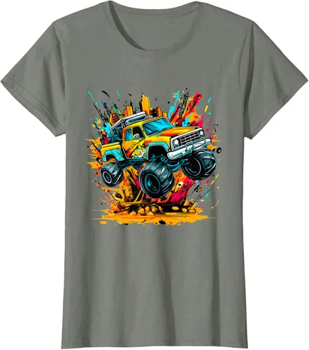 Vista 19 de Monster Trucks Are My Jam - Camiseta Monster Truck, Negro