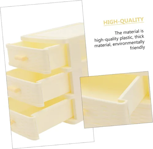 Vista 9 de Homoyoyo Caja de almacenamiento multicapa Caja de almacenamiento de plástico Organizador de escritorio Caja de almacenamiento de maquillaje