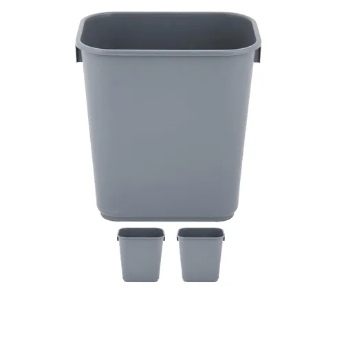 Vista 38 de Cubo de basura rectangular beige de 10 galones para restaurante, papelera comercial, papelera de plástico para oficina, cubo de basura para baño