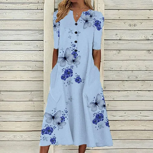 Vista 2 de Camisa de mujer a cuadros ropa de maternidad con botones traje de baño de manga tres cuartos